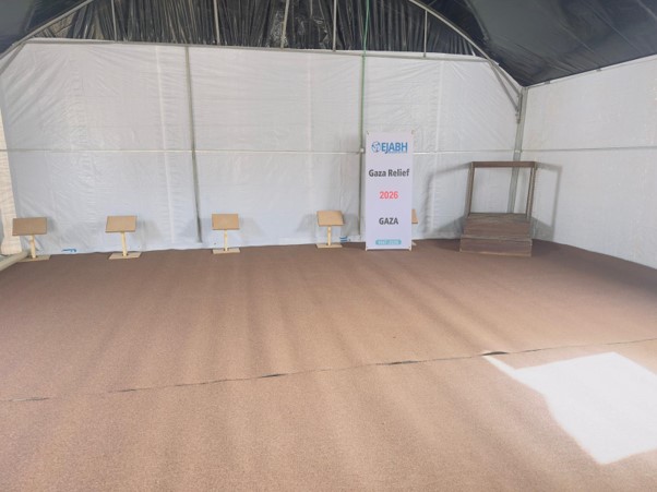 Opening and preparing a prayer space in Gaza